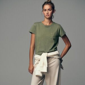 ZARA washed effect green cotton t-shirt shirt